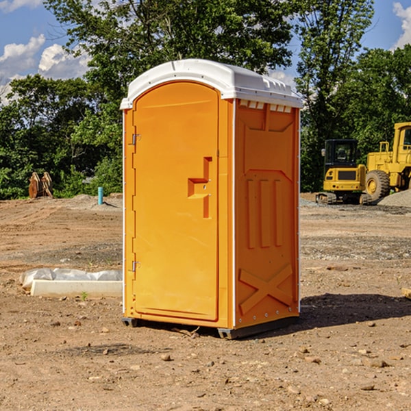 how often are the porta potties cleaned and serviced during a rental period in Lamoure County